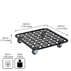 Pflanzenroller GH0936/0937, Tragkraft 80 Kg, Schwarz, Ø 30 Cm 11 Pflanzenroller GH0936/0937, Tragkraft 80 Kg, Schwarz, Ø 30 Cm -Gartengeschäft 0920600521 pflanzenroller 4 116748