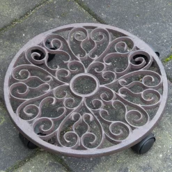 Pflanzenroller L, Braun, Gusseisen, 34,5 X 34,5 X 6,4 Cm