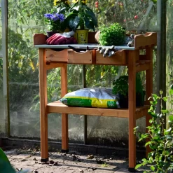 Pflanztisch, Natur, Kiefernholz, 78 X 38 X H91 Cm 9 Pflanztisch, Natur, Kiefernholz, 78 X 38 X H91 Cm -Gartengeschäft 0940700263 Pflanztisch mit Schubladen 3 118915