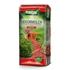 Plantop Dekormulch Ziegelrot, 1950 L Gesamt, 39 Sack á 50 Liter -Gartengeschäft 0960200191 Plantop Dekormulch 10 40mm ziegelrot 50l 78112