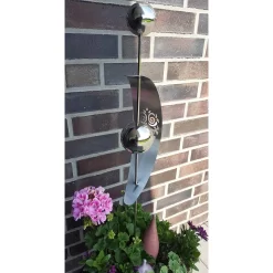 Beetstecker Nero Mit 2 Kugeln & Ausstanzung Eule, Edelstahl, 100 X 13 X 8 Cm -Gartengeschäft 0980404171 Beetstecker Nero Edelstahl 2Kugeln mit Ausstanzung Eule 100x13x8cm1 72822