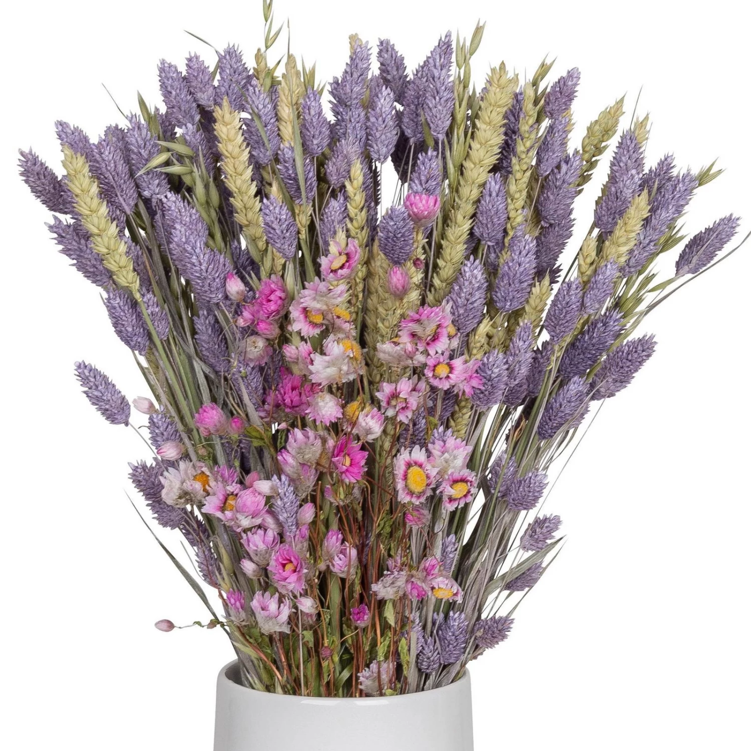 Rosa Trockenstrauß & Lila Glanzgras, 3er-Set, Länge Ca. 55 - 70 Cm 1 Rosa Trockenstrauß & Lila Glanzgras, 3er-Set, Länge Ca. 55 - 70 Cm