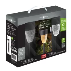 Gartenleuchte 'Cygnus', 4er-Set, Grau, Edelstahl -Gartengeschäft 2950100644 Cygnus warmweisses Licht 4er Pack 5 Lumen 100357