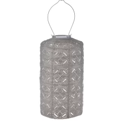 Solarlaterne 'Cylinder 18 Mandela', Light Taupe, Ø 18 X 33 Cm