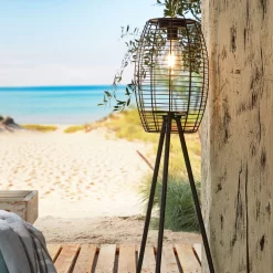 Solar-Standleuchte 'Killarney', Schwarz, Metall, Ø 20,5 X H 32 Cm -Gartengeschäft 2950100705 Solar Filament LED Dreibein Killarney 3 120447