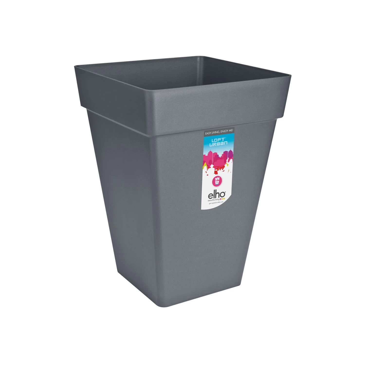 Elho Pflanzgefäß Loft Urban Square High 30, Anthrazit, Ca. 29,5x29,5xH 41,5 Cm, Erdvol. 19 L 1 Elho Pflanzgefäß Loft Urban Square High 30, Anthrazit, Ca. 29,5x29,5xH 41,5 Cm, Erdvol. 19 L