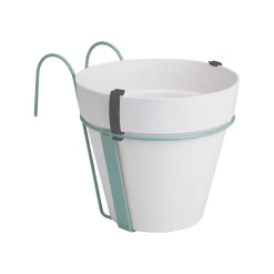 Elho Pflanzgefäß Loft Urban Balcony Potholder Weiß, Ø 18x H 19,5 Cm, Erdvol. 3 L