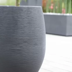 Pflanzgefäß Graphit Egg, Anthrazit, Wasserdicht, Robust -Gartengeschäft 3210103698 Pflanzgefaess Graphit Egg anthrazit D50xH60cm 53Ltr 3 62074