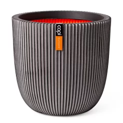 Pflanzgefäß 'Groove', Anthrazit, Ø 35 X H 34 Cm