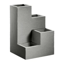 Kölle Pflanzkübel-Wendeltreppe "Kubus" Grau, 40x40x60 Cm, 55 Liter Erdvolumen