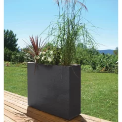 Pflanzkasten Graphit Crunch High, Anthrazit, Wasserdicht, Doppelwandig -Gartengeschäft 3230101031 Pflanzkasten Graphit Crunch High anthrazit L99 5xB29 5xH78 5cm 63l 3 59181