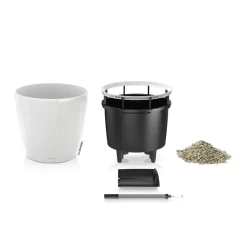 LECHUZA Classico Premium 43 LS, Weiß Hochglanz, All-in-One-Set, Ø 43 Cm, H:40 Cm -Gartengeschäft 3325100232 Classico Premium 43LS wei All in OneSet D43xH40cm RGB 2 7764