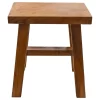 Wurzelholz-Hocker Eckig Aus Recyceltem Teakholz, Ca. 40x25 Cm