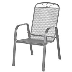 Stapelsessel "Elda Plus" Aus Streckmetall, Eisengrau