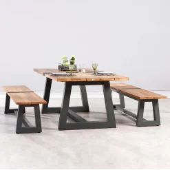 Best Alu-Bank Campione, Teakholz, Anthrazit, 45 X 220 X 40 Cm -Gartengeschäft 3910302495 3910801468 champione5 71137