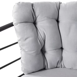 4-teilige Lounge-Gruppe 'Bella', Schwarz, Inklusive Auflagen -Gartengeschäft 3910302533 Alu Loungergruppe Bella 4tlg schwarz inkl Kissen hellgrau8 74492