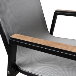 Stapelsessel, Schwarz, Grau, Ca. 86 X 66 X 56 Cm -Gartengeschäft 3910302657 Alu Sessel schwarz Textilen grau 4 102336