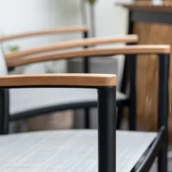 Stapelsessel 'Vera', Mattschwarz/birkengrau, Ca. 83 X 55 X 55 Cm -Gartengeschäft 3910302710 Alu Stapelsessel Vera matt schwarz Textilen birkengrau 21 14 119303