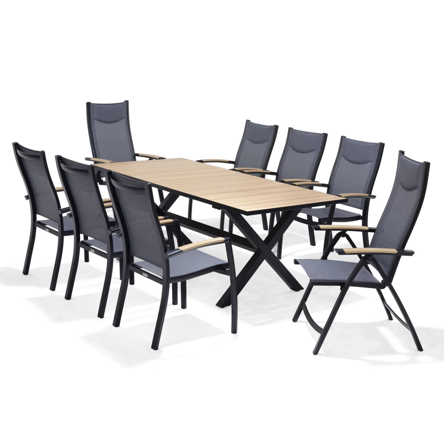 Stapelsessel 'Panama', Schwarz/grau, Ca. 100 X 65 X 62 Cm 3 Stapelsessel 'Panama', Schwarz/grau, Ca. 100 X 65 X 62 Cm – Bild 3