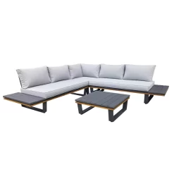 Alu-Eckloungegruppe 'Cahors' Inkl. Kissen, 4tlg., Anthrazit