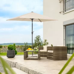 Mittelstockschirm 'Bilbao', Ca. 210 X 130 Cm, Natur -Gartengeschäft 3910503141 Sonnenschirm Bilbao natur 6 90425