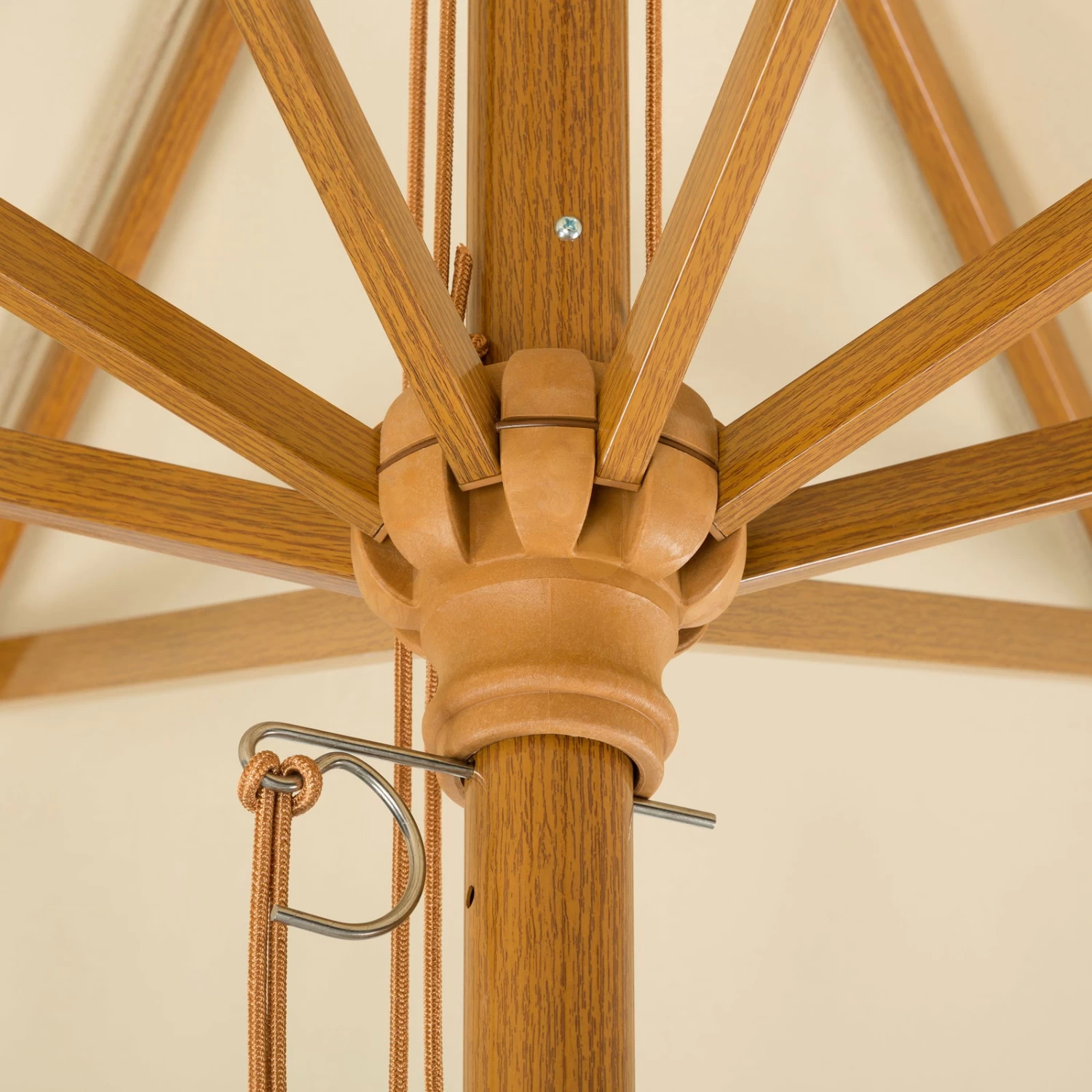 Mittelstockschirm 'Malaga', Ø Ca. 300 Cm, Natur 4 Mittelstockschirm 'Malaga', Ø Ca. 300 Cm, Natur – Bild 4