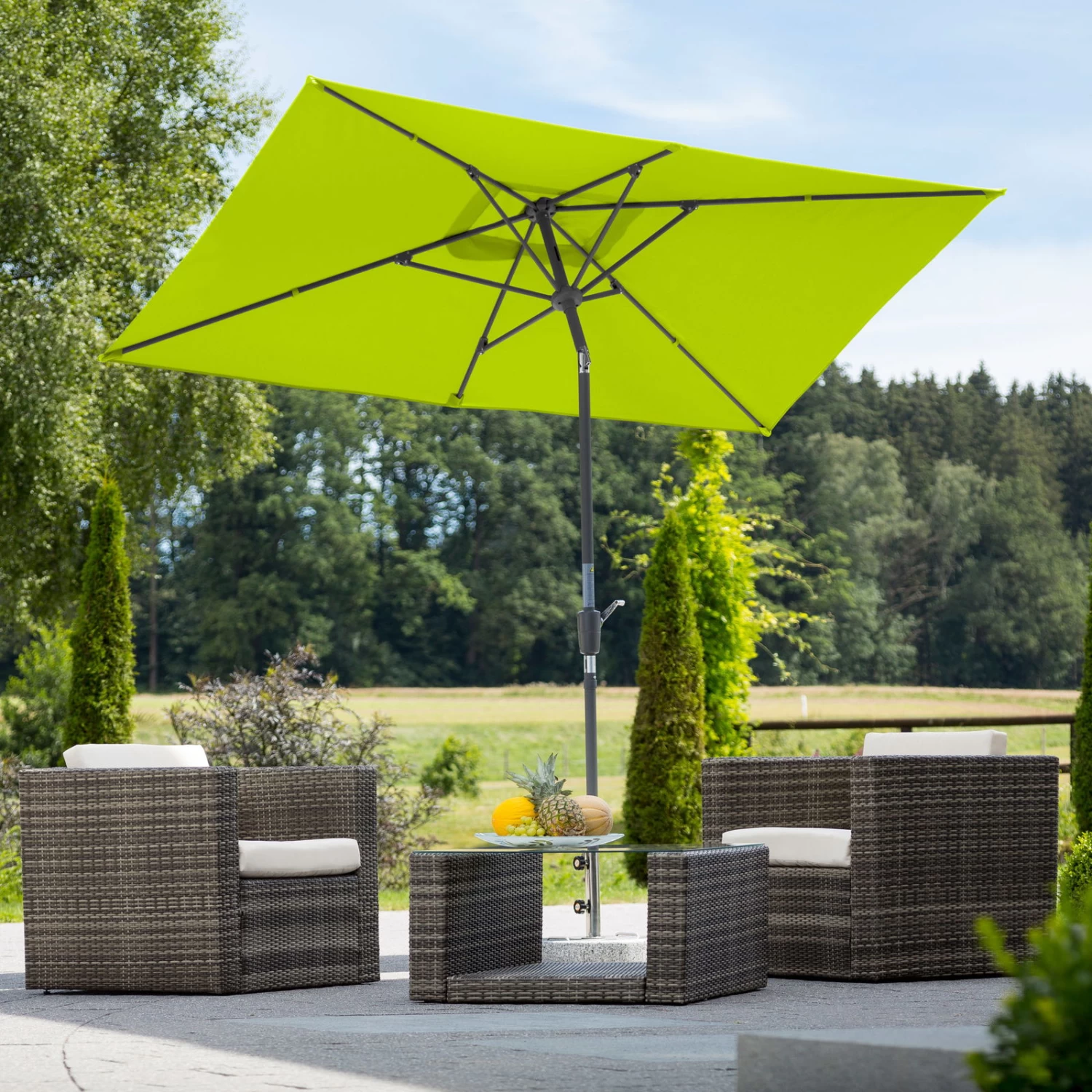 Mittelstockschirm 'Tunis', Ca. 270 X 150 Cm 1 Mittelstockschirm 'Tunis', Ca. 270 X 150 Cm