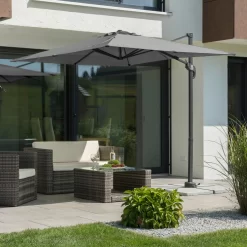 Pendelschirm 'Rhodos Junior', Ca 230 X 230 Cm -Gartengeschäft 3910503186 Sonnenschirm Rhodos Junior anthrazit 4 90606