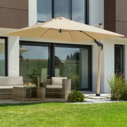 Sonnenschirm 'Rhodos Twist Woody', Natur, Ca. 300 X 300 Cm -Gartengeschäft 3910503265 Pendelschirm Rhodos Twist Woody natur 17 102968