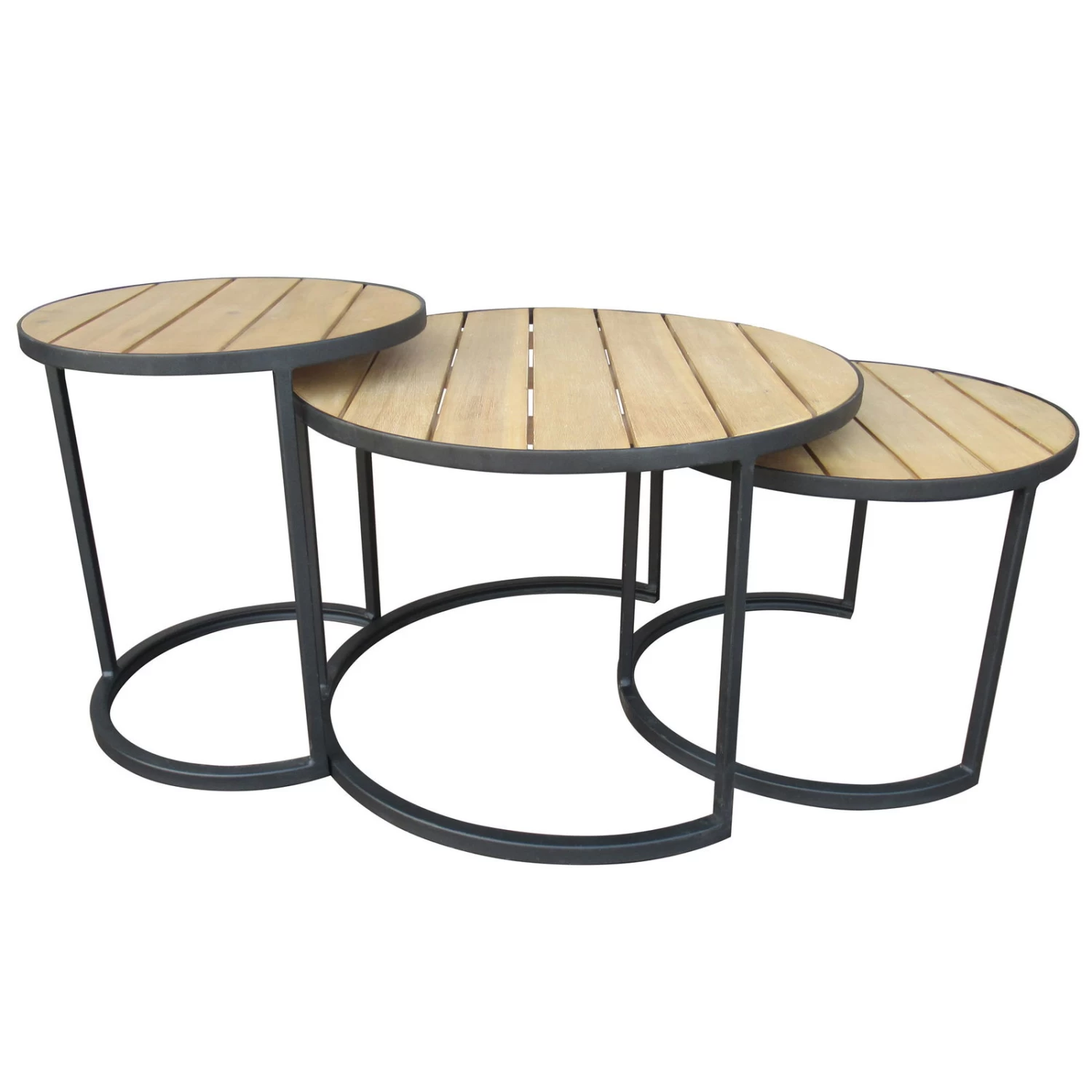 Beistelltisch 'Nestling', Schwarz, Natur 1 Beistelltisch 'Nestling', Schwarz, Natur