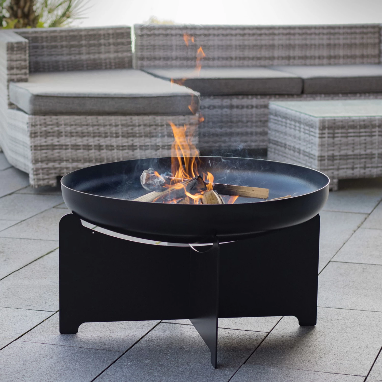 Edelstahl- Feuerstelle 'X 70', Schwarz, 40 X 75 Cm 3 Edelstahl- Feuerstelle 'X 70', Schwarz, 40 X 75 Cm – Bild 3