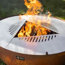 Edelstahl-Feuerstelle 'TRIA', Rost, 100 X 55 X 100 Cm -Gartengeschäft 3920100752 Feuerstelle TRIA rost 1 110903