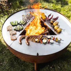 Edelstahl-Feuerstelle 'TRIA', Rost, 100 X 55 X 100 Cm -Gartengeschäft 3920100752 Feuerstelle TRIA rost ca100x55x100cm 1 125231