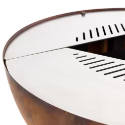 Edelstahl-Feuerstelle 'TRIA', Rost, 100 X 55 X 100 Cm -Gartengeschäft 3920100752 Feuerstelle TRIA rost ca100x55x100cm 8 125233