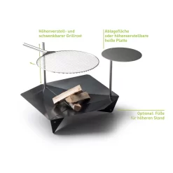 Höfats TRIPLE Grillrost Aus Edelstahl, Maße 45 Cm -Gartengeschäft 3920501765 TRIPLE Grillrost D45cm 4 57579