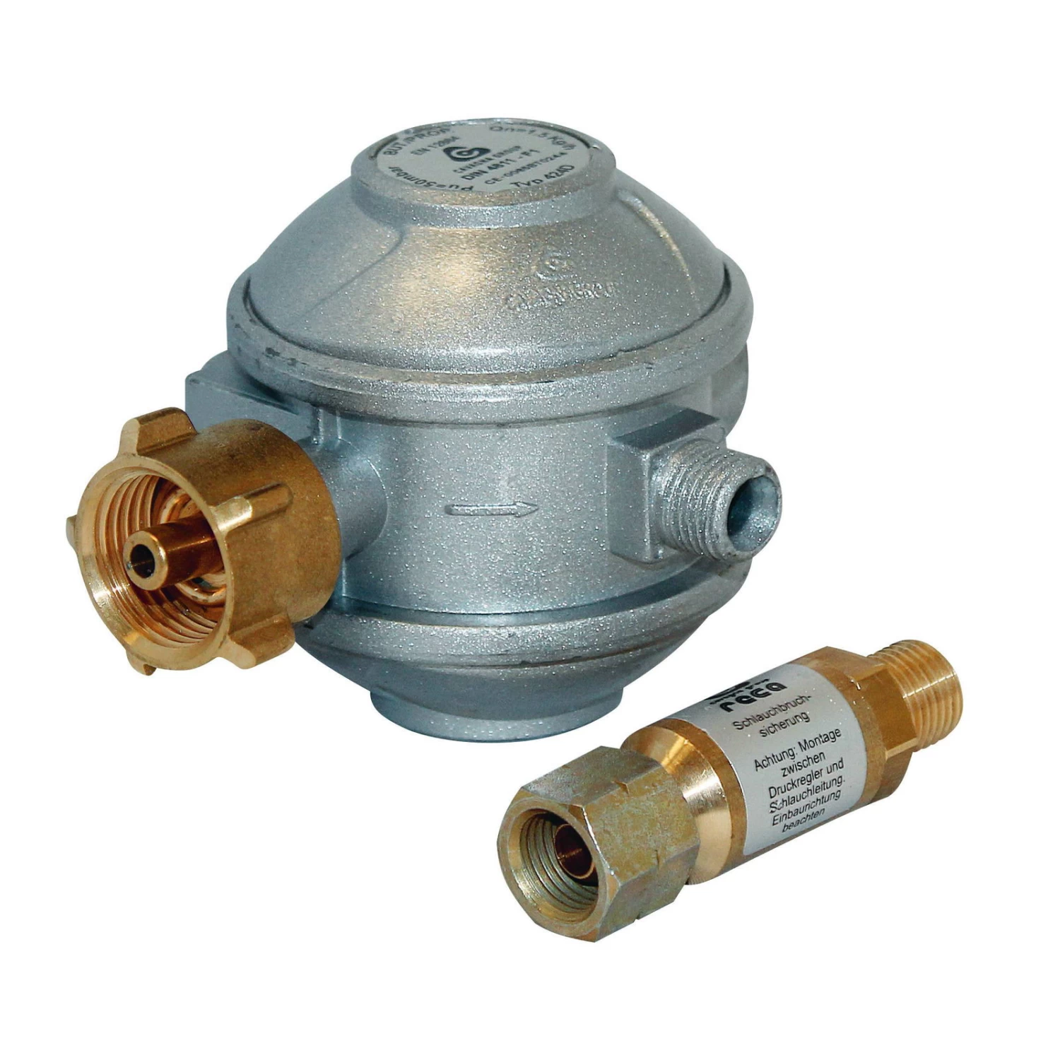 Profi-Gas-Kit, Gold/grau, Metall, 24 Cm, 50 Mbar 1 Profi-Gas-Kit, Gold/grau, Metall, 24 Cm, 50 Mbar