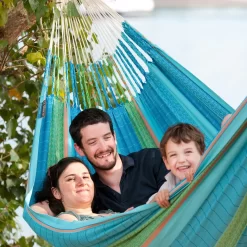LA SIESTA Kingsize Familien-Hängematte Flora Curacao, Aus Bio-Baumwolle -Gartengeschäft 3940200267 Kingsize Haengematte Flora curacao BioBaumwolle 47132
