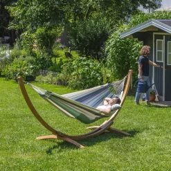 LA SIESTA Hängematte 'Modesta', Olive, L 300 X B 140 Cm -Gartengeschäft 3940200331 Single Haengematte Modesta Olive Bio Baumwolle 4 106174