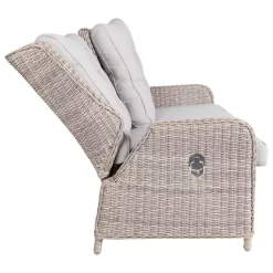 Kölle Geflechtbank 'Heidelberg' 2,5 Sitzer, Inkl. Auflage Stone Grey -Gartengeschäft 3950100890 Geflechtbank Heidelberg 2 5Sitzer Koelle rattanbraun inkl Auflage stonegrey 01 47953