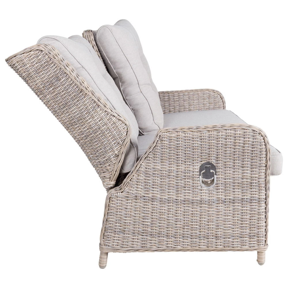 Kölle Geflechtbank 'Heidelberg' 2,5 Sitzer, Inkl. Auflage Stone Grey – Bild 4