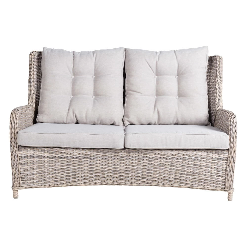 Kölle Geflechtbank 'Heidelberg' 2,5 Sitzer, Inkl. Auflage Stone Grey – Bild 2