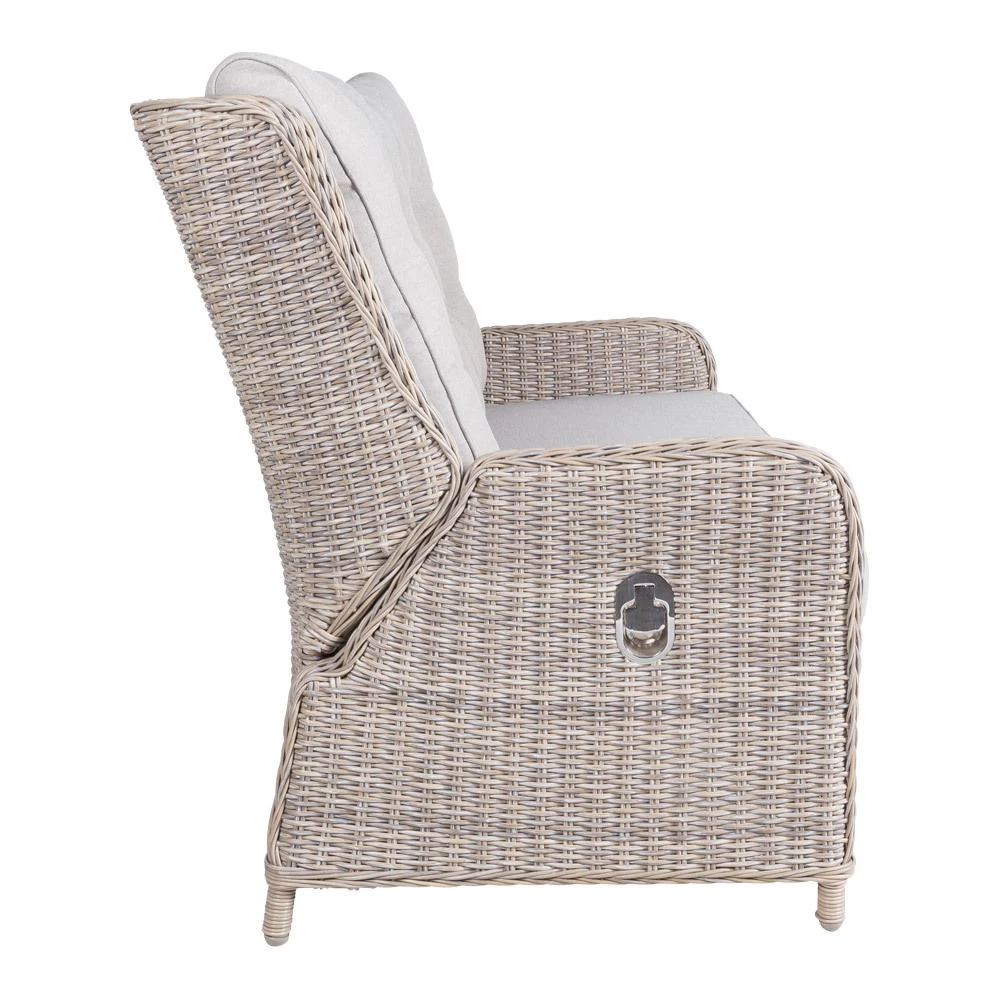 Kölle Geflechtbank 'Heidelberg' 2,5 Sitzer, Inkl. Auflage Stone Grey – Bild 3