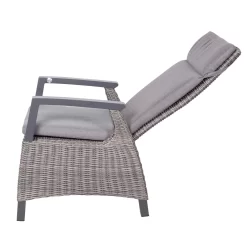 Kölle Sessel 'Bremen', Verstellbare Rückenlehne, Alu, Kunstrattan, 109 X 72 Cm -Gartengeschäft 3950100979 Geflechtsessel Bremen Koelle braun inkl Auflage Ruecken verstellbar1 70308