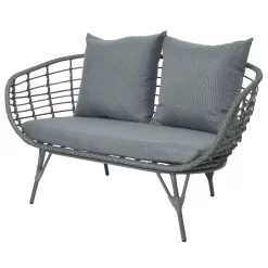 Loungegruppe 'Evora', 4-teilig, Grau 9 Loungegruppe 'Evora', 4-teilig, Grau -Gartengeschäft 3950101015 Alu Geflechtgruppe Evora 4tlg grau inkl Kissen 3 99291