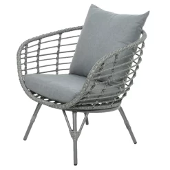 Loungegruppe 'Evora', 4-teilig, Grau 10 Loungegruppe 'Evora', 4-teilig, Grau -Gartengeschäft 3950101015 Alu Geflechtgruppe Evora 4tlg grau inkl Kissen 5 99292