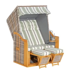 Strandkorb Rustikal, Antik Weiß, 160 X 80 X 138 Cm